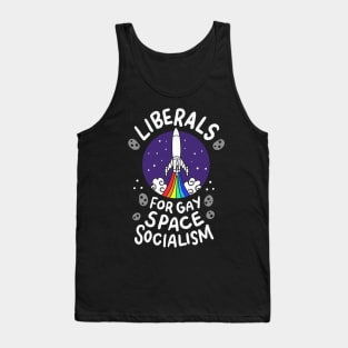 Liberals For Gay Space Socialism graphic I Lesbian Pride Tank Top